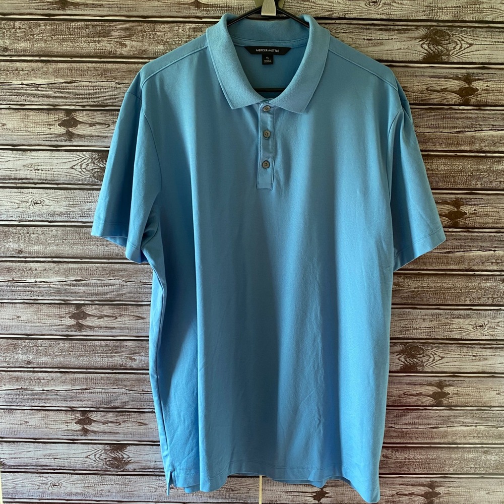 Mercer + Mettle Men's Short-Sleeved Polo‎ Shirt Size XL Blue